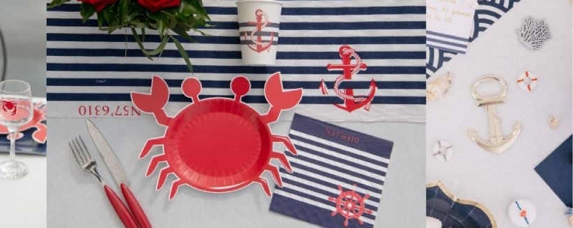 8 assiettes fonds marins - Déco anniversaire animaux marins