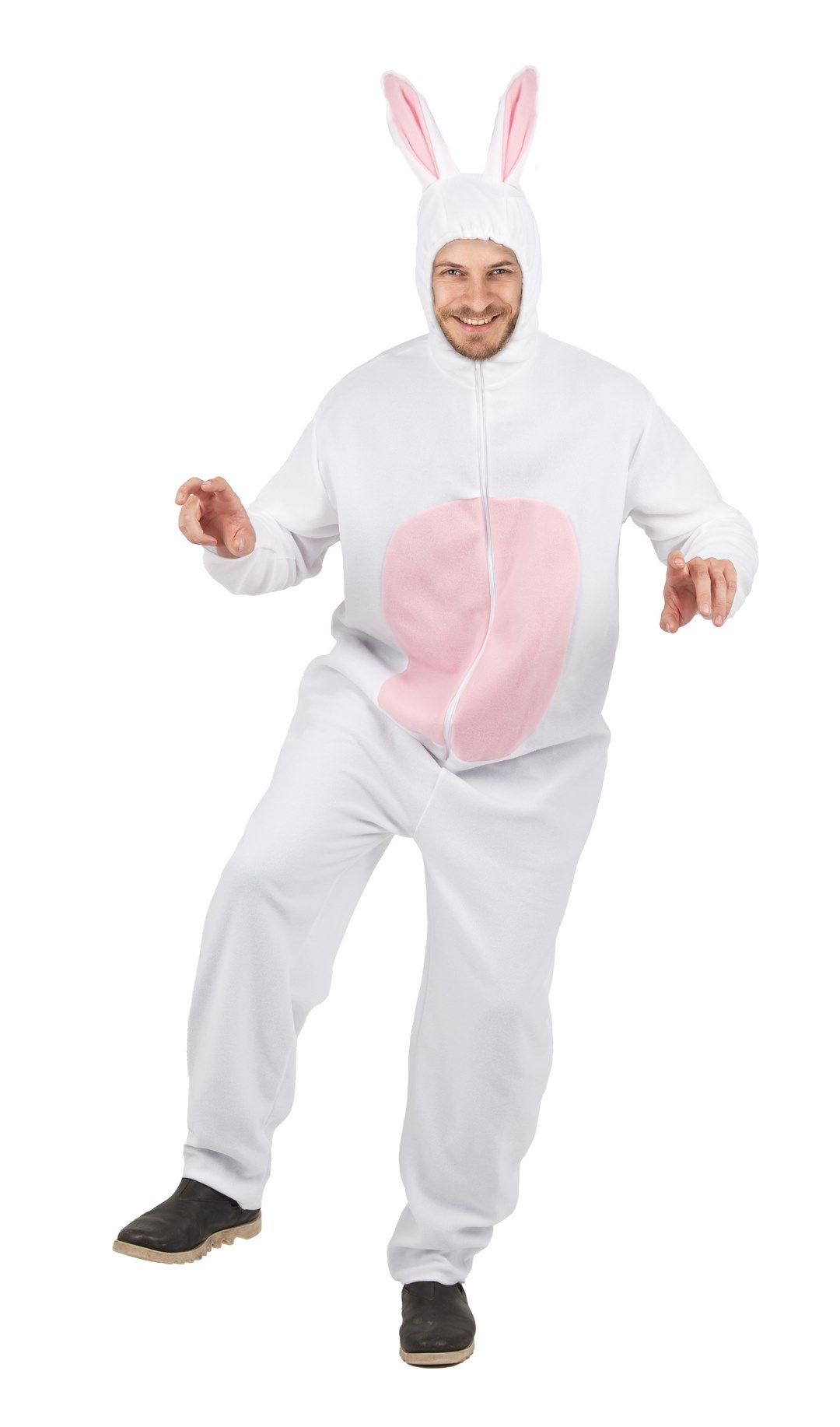 JIUYUE Costume de lapin de Pâques pour adulte Blanc Taille L