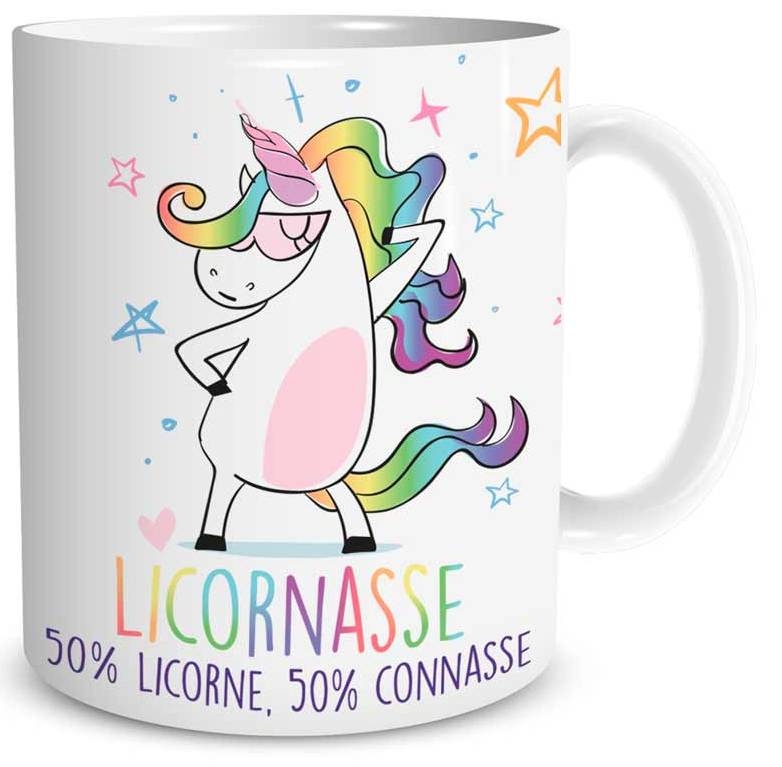 Mug LICORNASSE 50% Licorne 50% Connasse