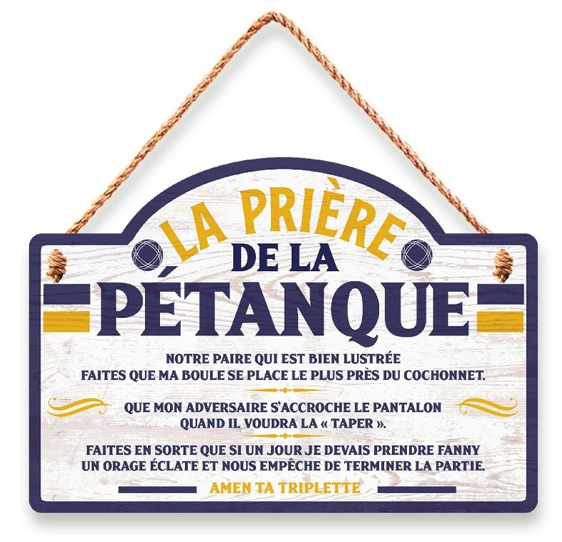 Plaque En Bois Priere De La Petanque Cm Articles De Fete Decoration Mariage Deco De Table Anniversaire
