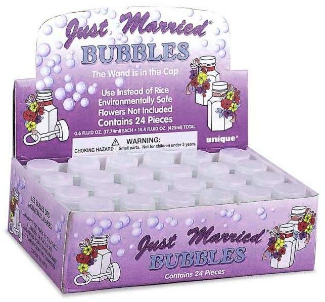 6 flacons de bulles à savon mariage - Vegaooparty