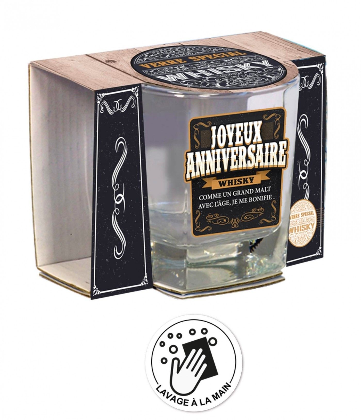 Verre A Whisky Joyeux Anniversaire Avec Blister Articles De Fete Decoration Mariage Deco De Table Anniversaire