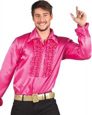 Chemise adulte disco Rose - taille XXL