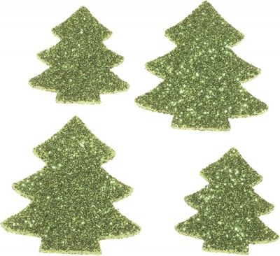 Chaks 0216-91, Sachet de 12 SAPINS paillettes 3cm/4,5cm, Vert