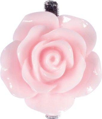 Chaks 0306-03, Sachet de 6 Roses en résine 2,5cm sur pince, Rose pastel
