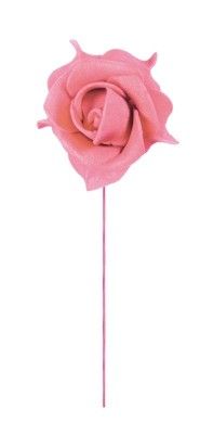 Chaks 0311-04, Set de 6 Roses diam 5cm sur tige, Rose