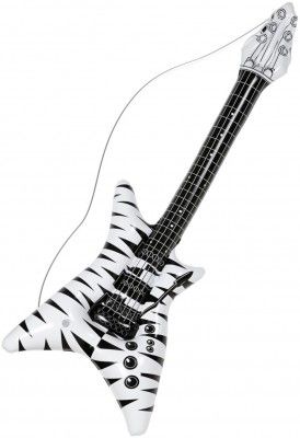 Guitare Rock gonflable Zébrée blanc/noir 95cm