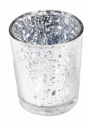 Lot de 6 Bougeoirs Vase effet métal, Argent