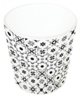Chaks 0566, LOT de 12 Bougeoirs verre Vase décorés 6,8cm MAJOLIQUE