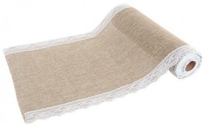 Chaks 0871, Chemin de table Jute avec bords dentelle