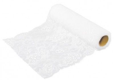 Chaks 0906-00, Ruban large dentelle coton blanc 18cm x 3m