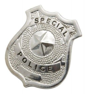 P'TIT Clown re10022 - Badge de policier, métal argenté, h. 7 cm