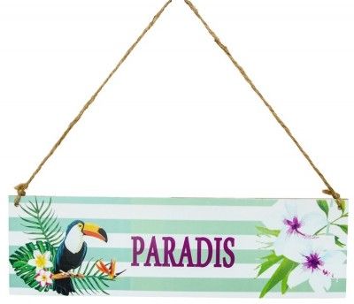 Chaks 10316, Pancarte Plaque PARADIS en bois 34cm