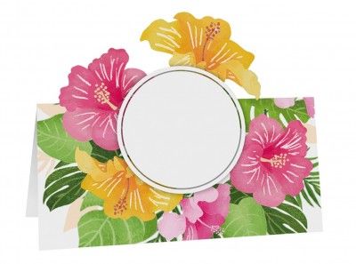 Chaks 10441, Set de 6 Marque-places Fleurs Tropicales en carton