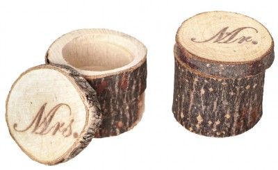 Chaks 10921, Set de 2 Boites en bois Mr & Mrs 4cm avec couvercle