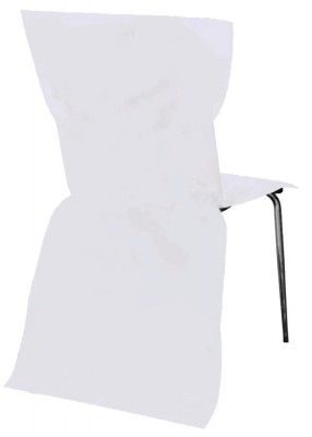 Chaks 1108-00, Paquet de 24 Housses de chaise, Blanc éco (sans noeud)