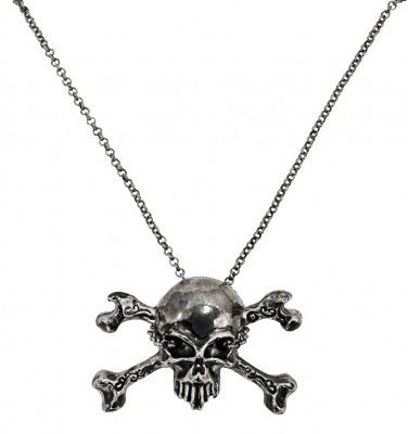 Chaks 11083, Collier Tête de mort pirate argent