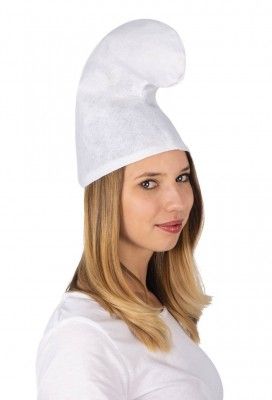 P'TIT Clown re11122 - Bonnet de lutin bleu adulte en feutrine, Blanc