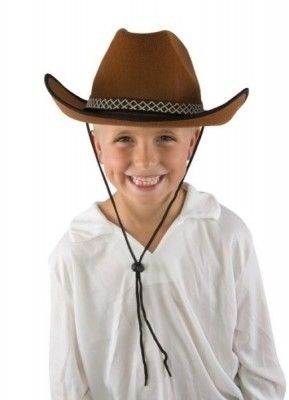 Chapeau Cowboy enfant feutre, Marron