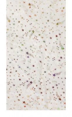 Chaks 11469, Chemin de table Fourrure Soft Dream étoiles irisées 3m, Blanc