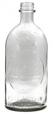 Bouteille Vintage 1 litre en verre ø10 x 26 cm, Transparent