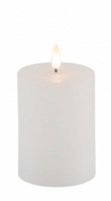 Bougie cire flamme led réaliste Rustique Timer 10cm blanche