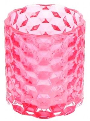 LOT de 8 Photophores Porte-bougie Bradley verre 8,8cm Framboise