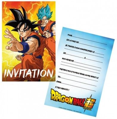 Paquet de 8 Cartes d'invitation anniversaire 15x10cm Dragon Ball ®