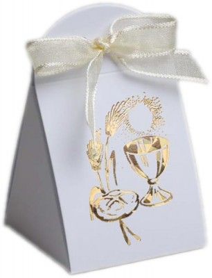 Ballotin carton Calice blanc et or