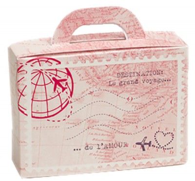 Ballotin carton Valise mariage Voyage