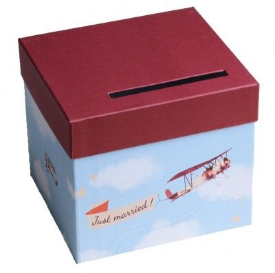 Urne carton AVION mariage