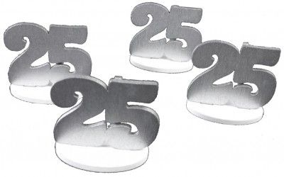 Chaks 20002, Set de 4 Marque-places Anniversaire 25 ans, argent