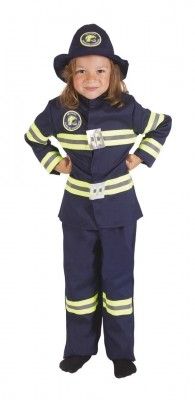 P'TIT Clown re21084 - Déguisement enfant Pompier bleu 5/6 ans