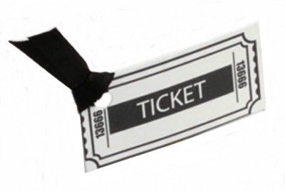 Planche de 6 Etiquettes Ticket de cinéma
