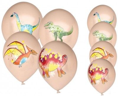 P'TIT Clown re22463 - Lot de 8 ballons anniversaire Dinosaures