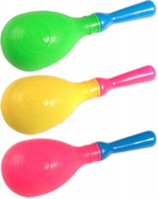 Maxi Maracas plastique colorée (par 1)