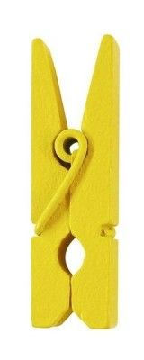 Sachet de 24 mini pinces en bois, Jaune