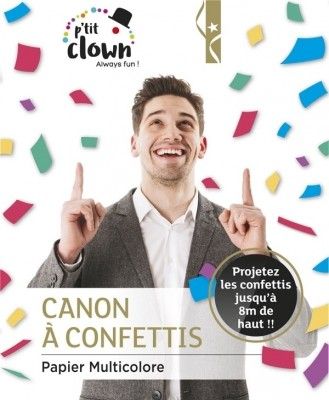 P'TIT Clown re28020 - Canon à confettis, 20 cm, papier, multicolore