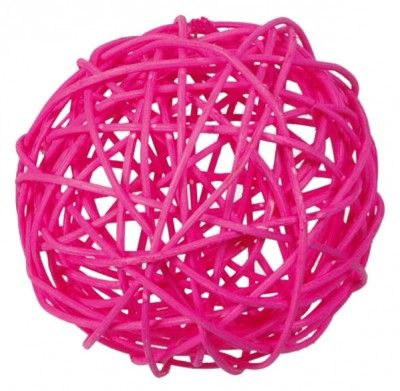 Sachet 10 boules en rotin fuchsia