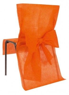 LOT 10 HOUSSES de chaise en t.n.t., orange