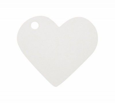 Sachet de 10 marque places Coeur, Blanc