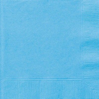 Sachet de 20 Serviettes en papier Bleu ciel 33 x 33 cm