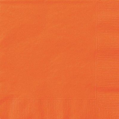 Sachet de 20 Petites serviettes en papier Orange 25 x 25 cm