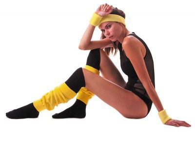 Party Pro 33355, Set bandeau et poignets éponge néon jaune