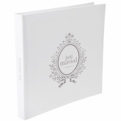 Livre d'or pour mariage Just Married blanc