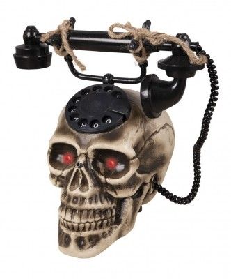 P'TIT Clown re38629, Téléphone tête de mort sonore et lumineuse de 25 cm