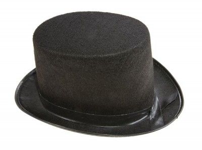 P'TIT Clown re40004 - Chapeau feutre Haut de Forme 12cm adulte, noir