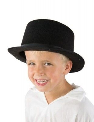 P'TIT Clown re40104 - Chapeau feutre Haut de Forme 12 cm enfant, noir