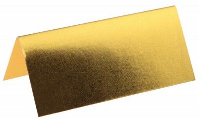 Sachet de 10 marque places rectangle métallisés, Or brillant