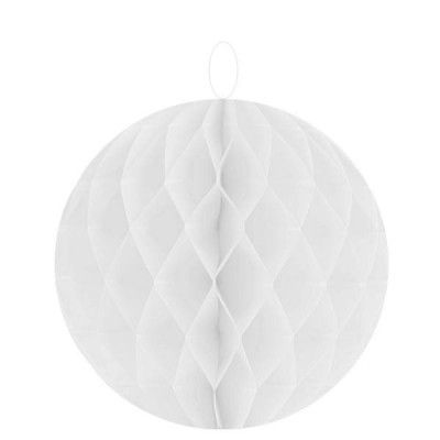 SANTEX 4364-1, Sachet de 2 boules décoratives en papier de 10cm, Blanc 10cm